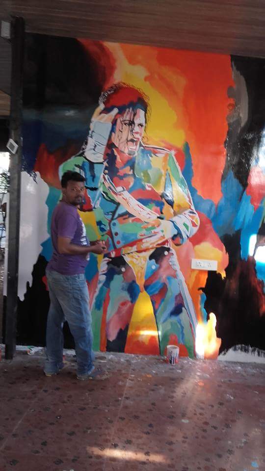 Café painting michael jackson dance